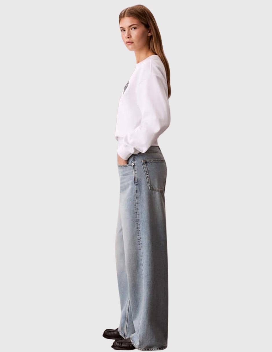 Jeans regular straight 47f715g corte media cintura para mujer 5