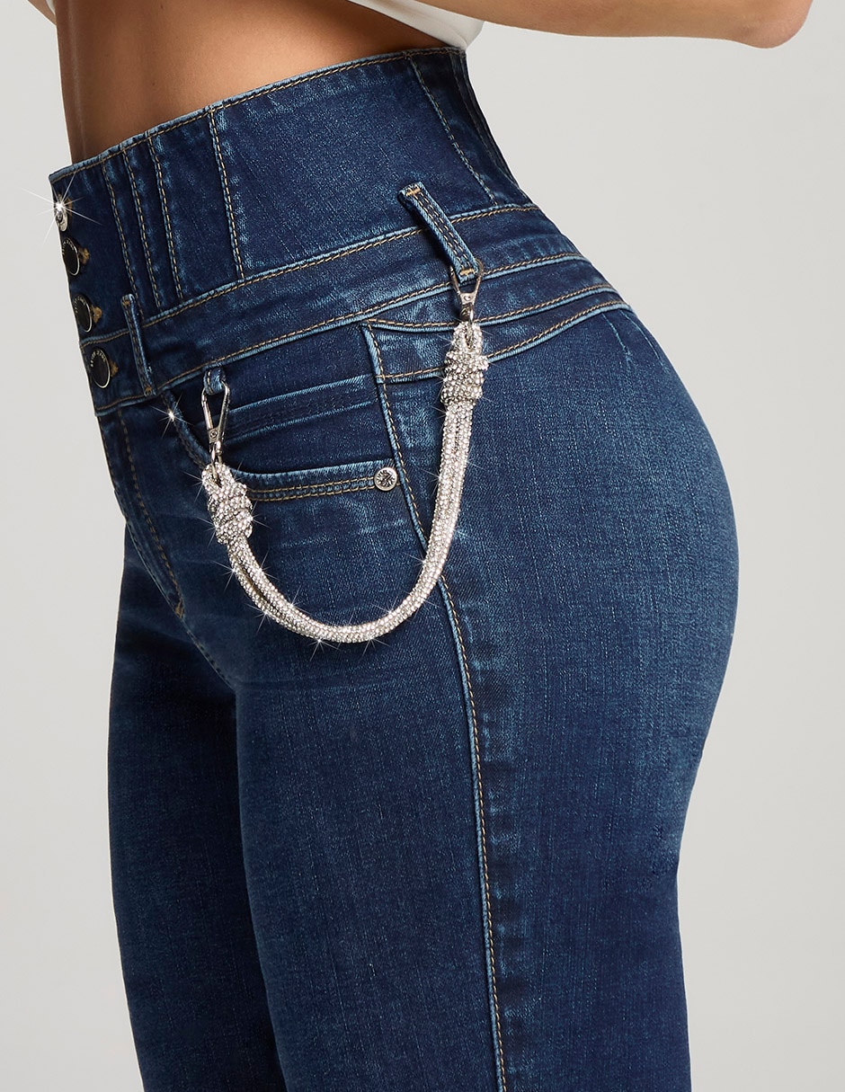 Jeans regular acampanado seven jeans 9774stob corte cintura alta para mujer