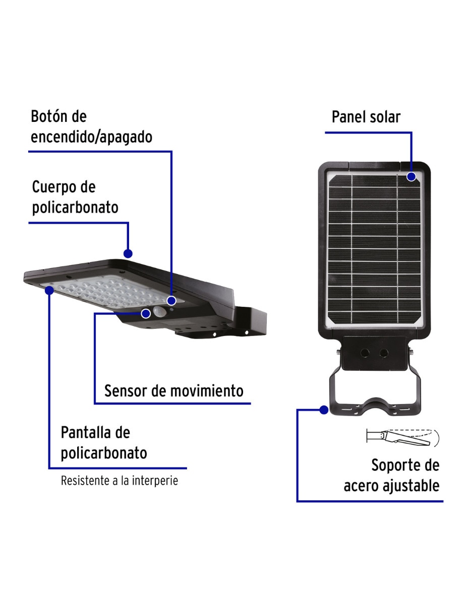 Lámpara solar Volteck Lait led Suburbano Solar