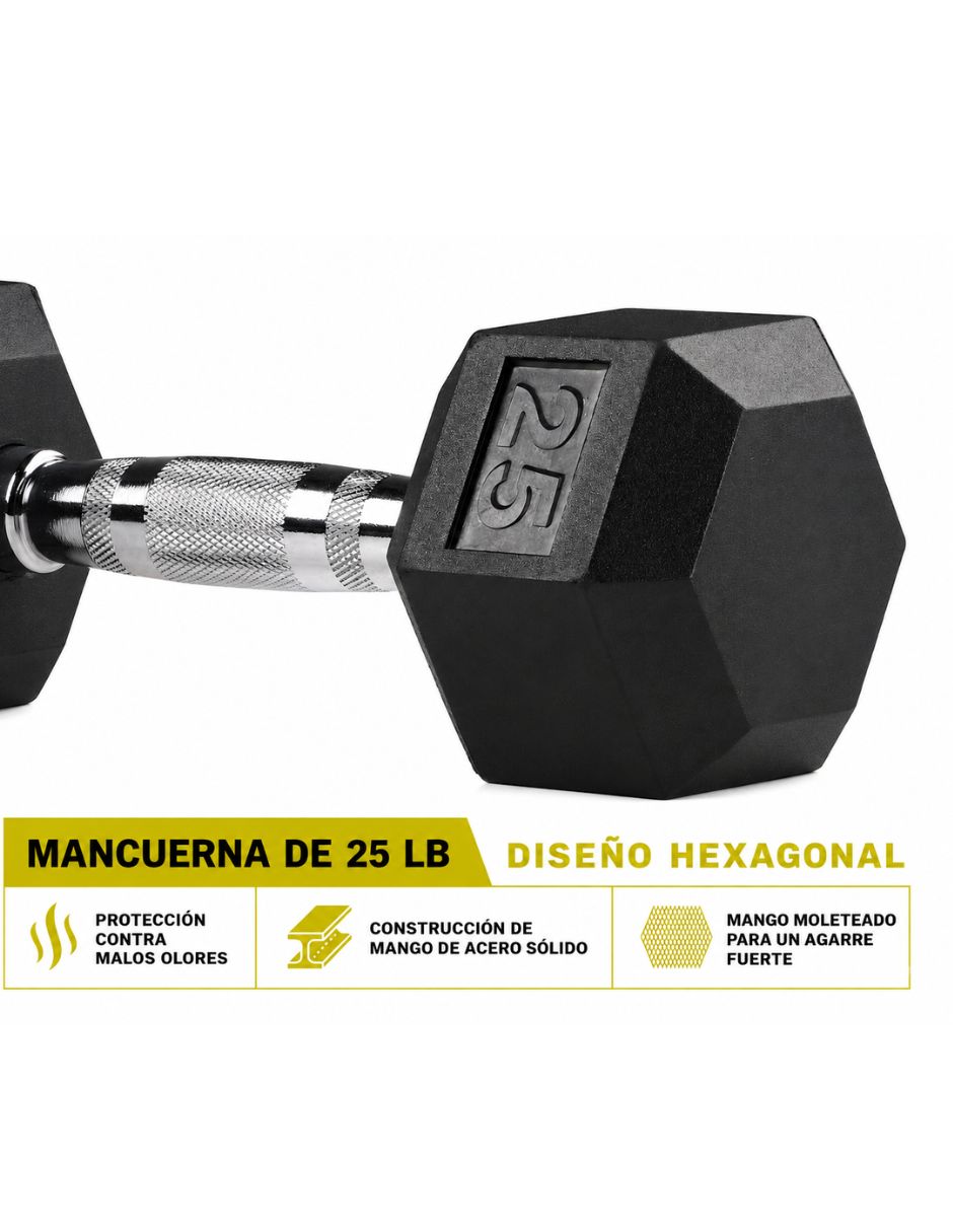 Mancuernas de peso fijo zynergy 11.3 kg 1 pieza