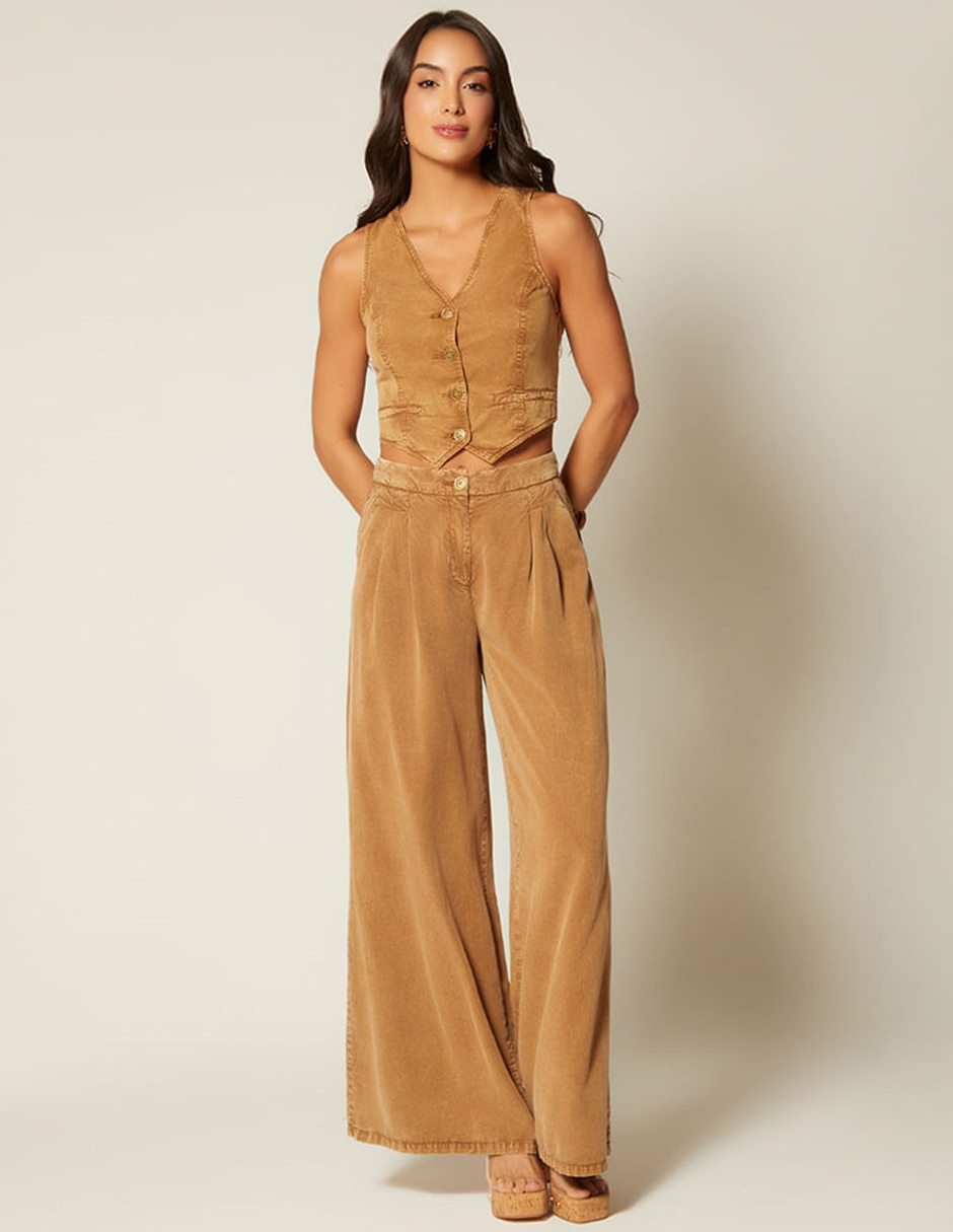 Pantalón coulotte studio f palazzo para mujer