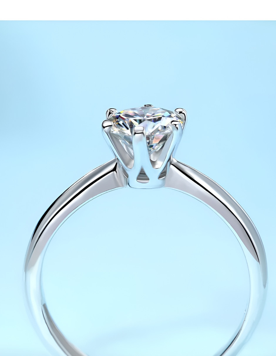 Anillo de compromiso de Plata P 925 Moissanita 4