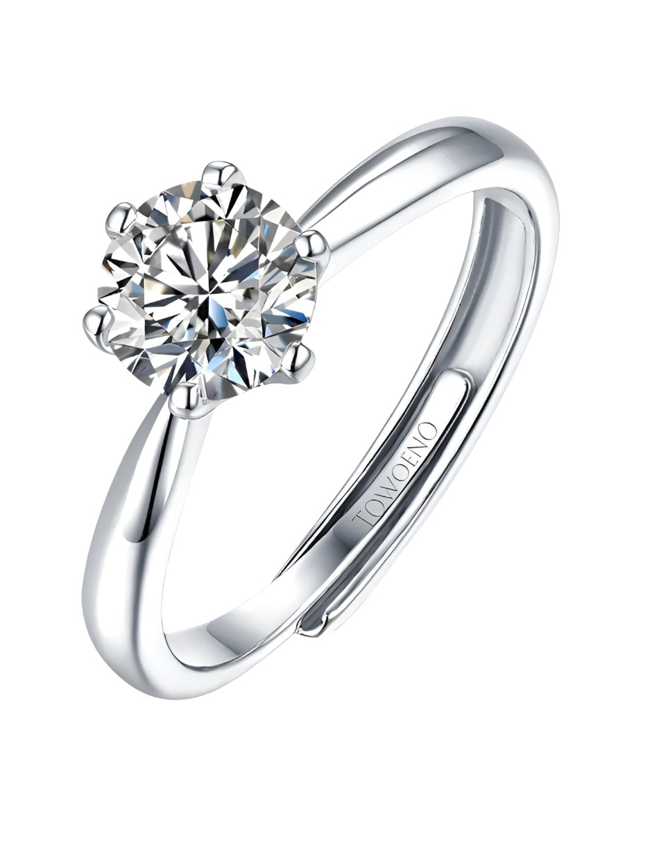 Anillo de compromiso de Plata P 925 Moissanita