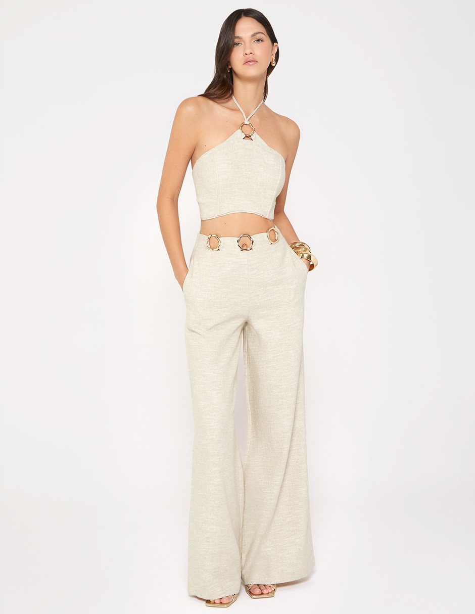 Pantalón relaxed studio f palazzo para mujer