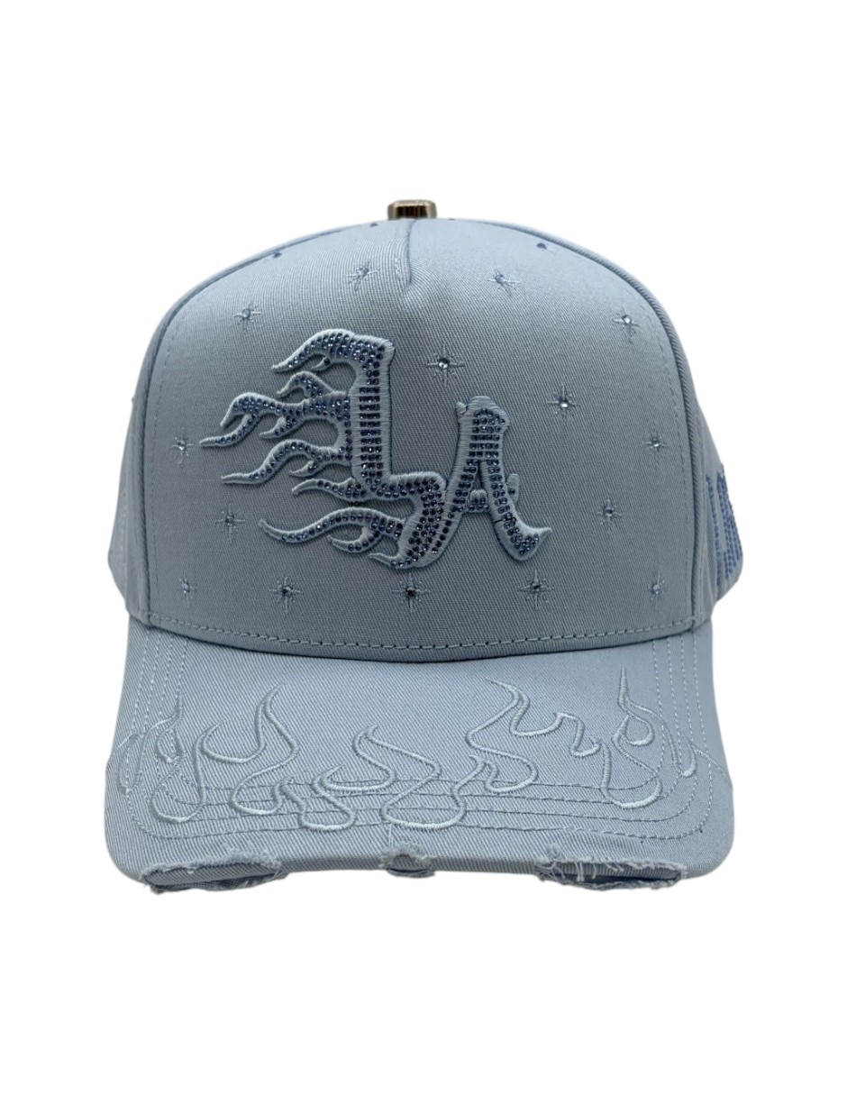 Gorra visera curva snapback la flame blue para hombre