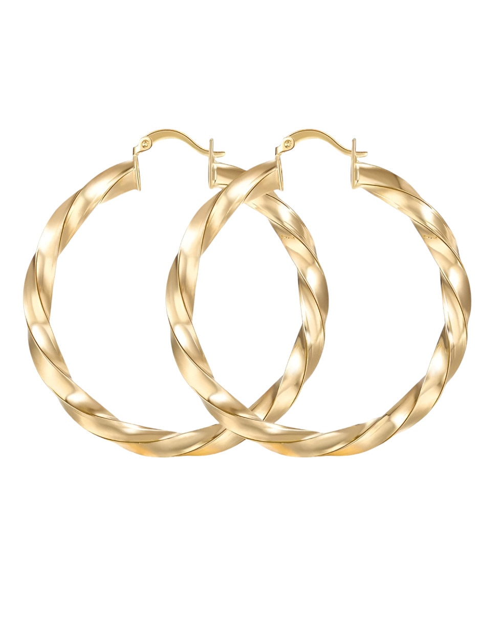 Arracadas de oro 18 k con acabado brillante