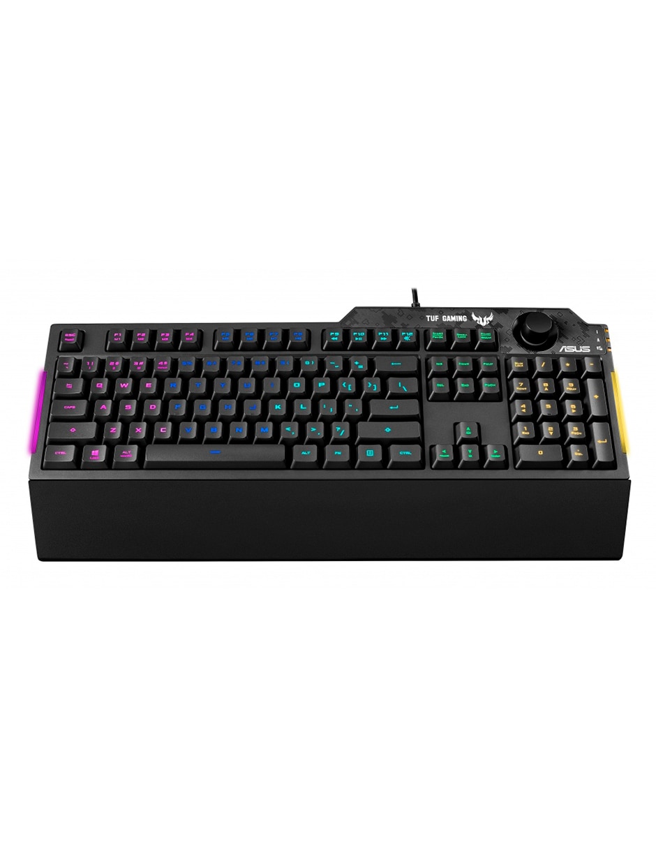 Teclado gamer USB-a 2.0 aserty español con interruptor membrana cœpula de goma 90mp01x0-bkaa00 2