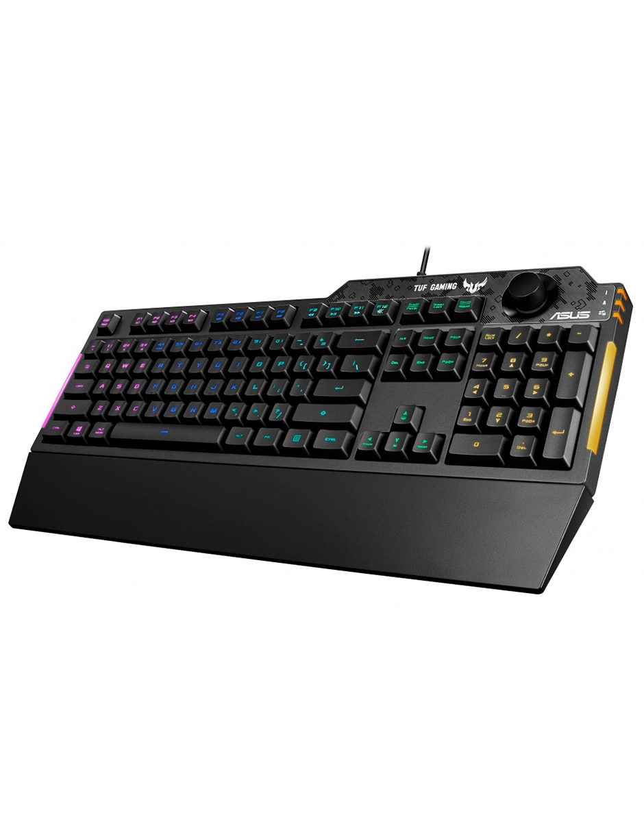 Teclado gamer USB-a 2.0 aserty español con interruptor membrana cœpula de goma 90mp01x0-bkaa00 4