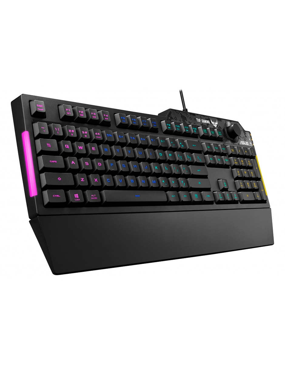 Teclado gamer USB-a 2.0 aserty español con interruptor membrana cœpula de goma 90mp01x0-bkaa00 5