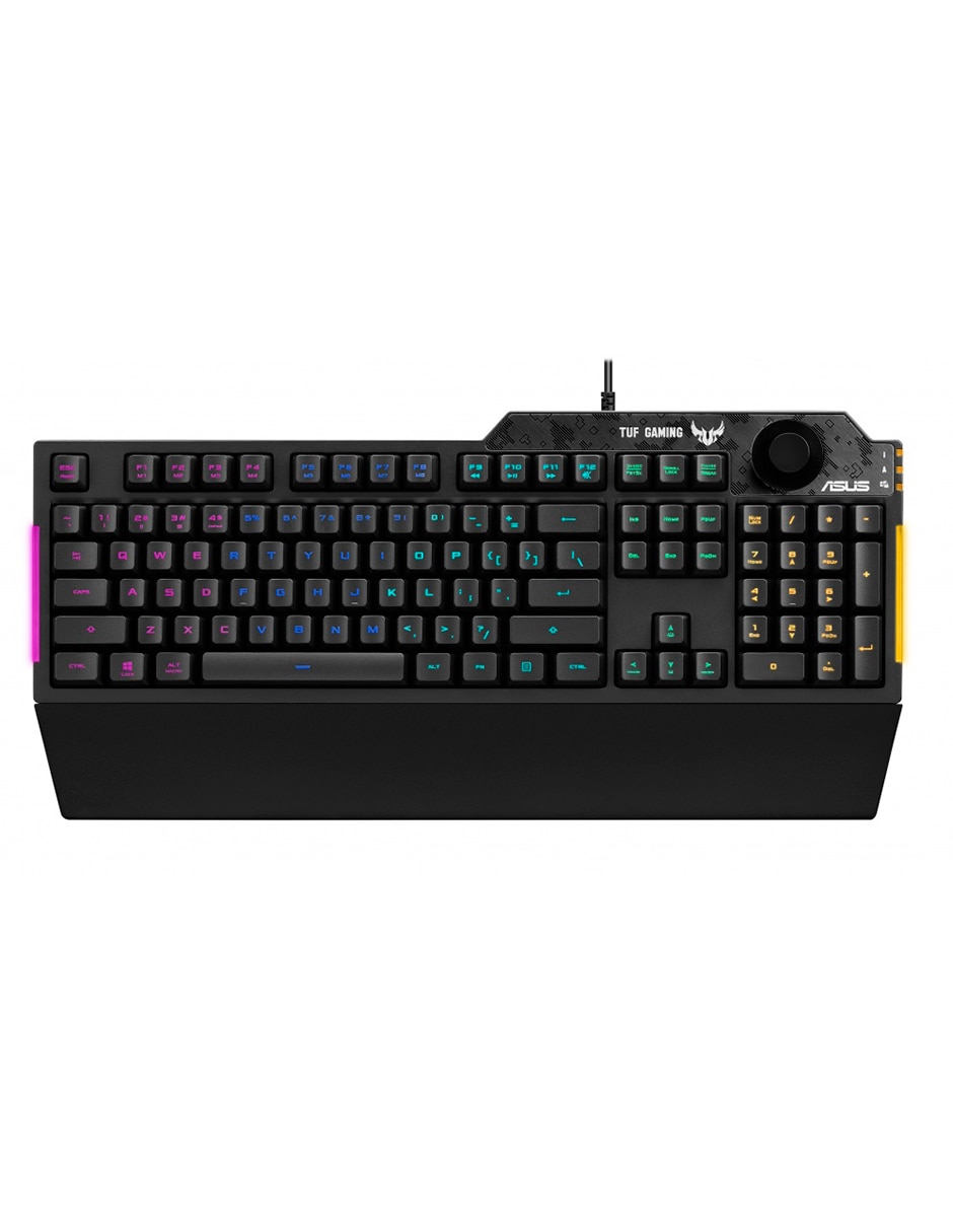 ASUS Teclado gamer USB-a 2.0 aserty español con interruptor membrana cúpula de goma asus 90mp01x0-bkaa00