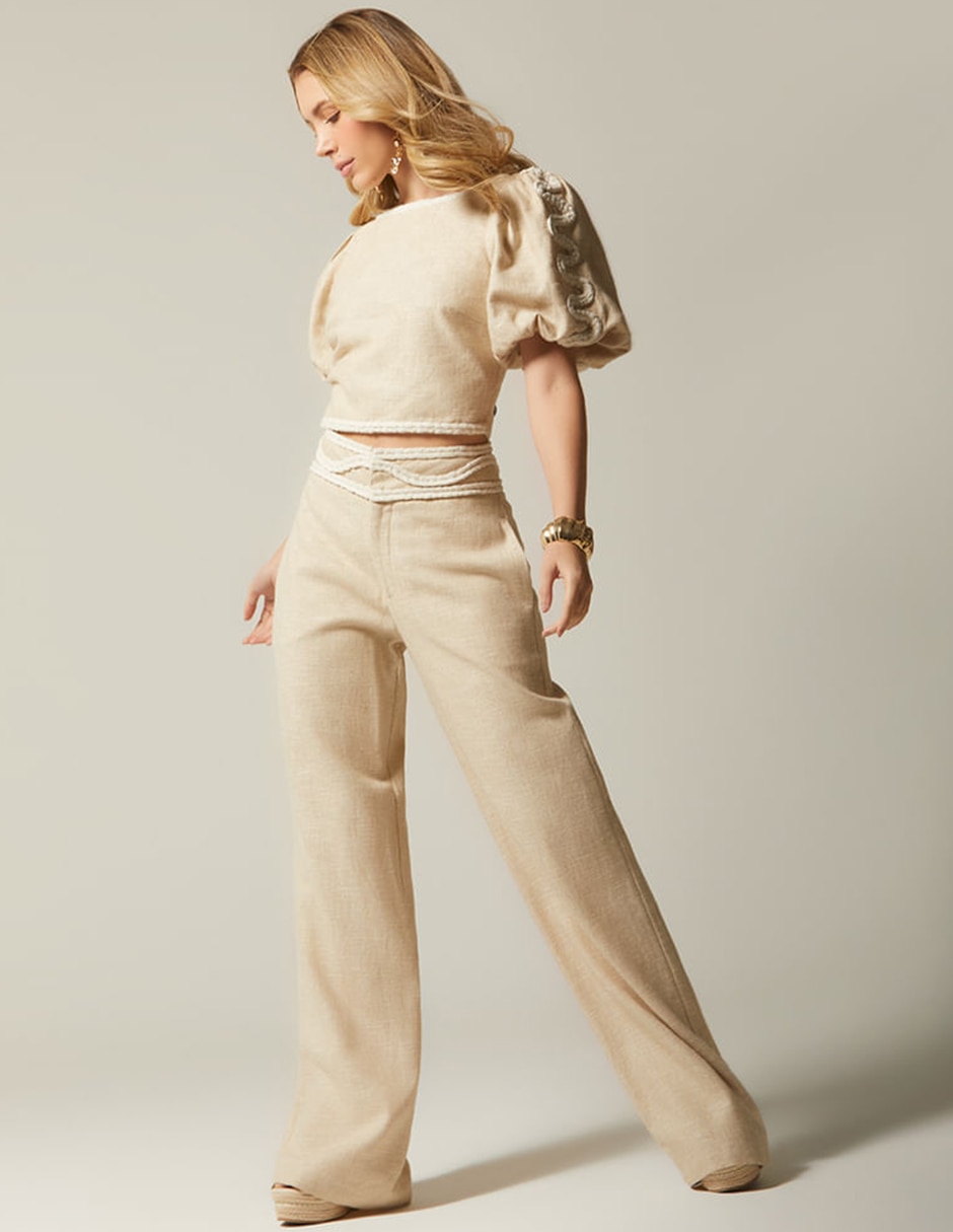 Pantalón relaxed palazzo para mujer 5