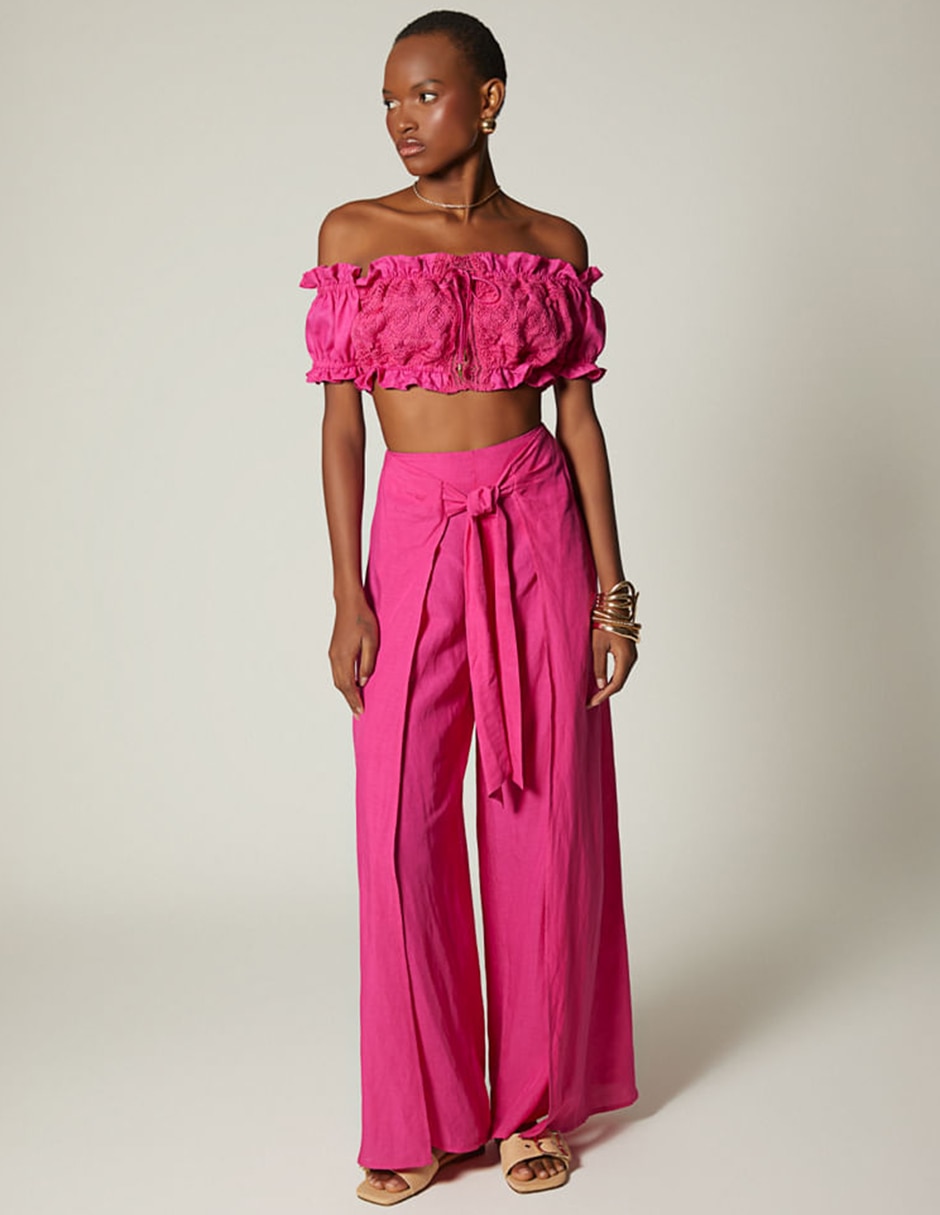 Pantalón relaxed studio f palazzo para mujer