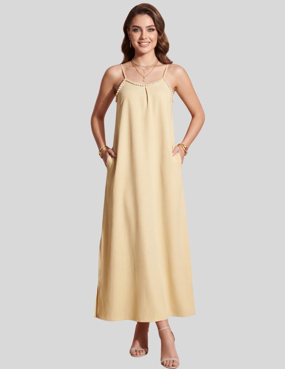 Vestido largo largo casual malabis vestido largo satinado mujer para mujer