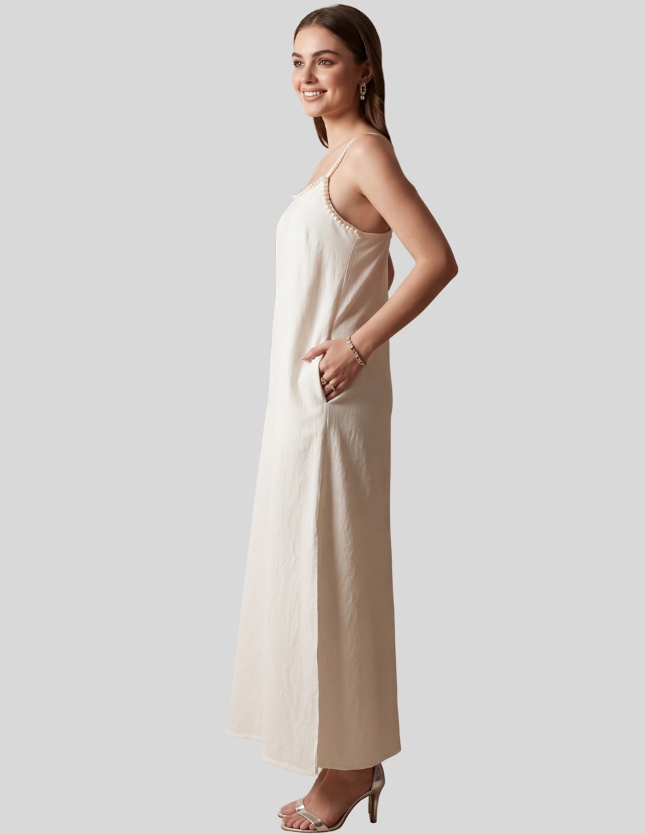 Vestido largo largo casual vestido largo satinado mujer para mujer 4