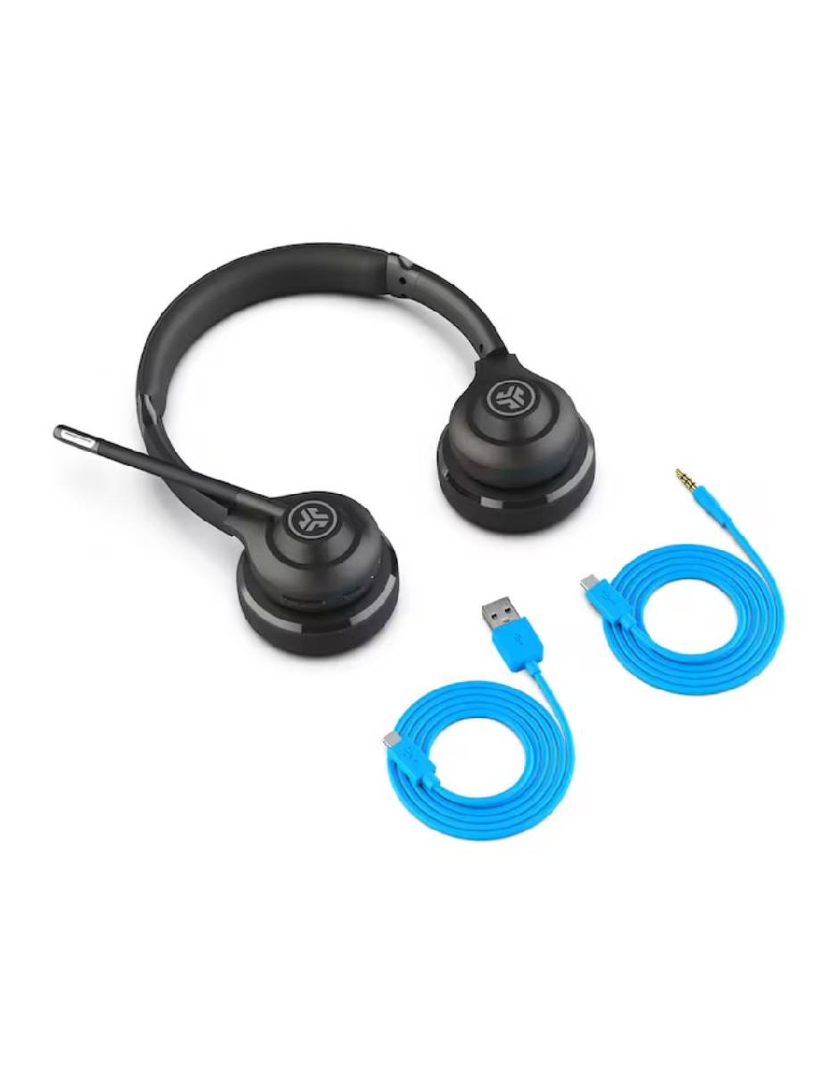 Audífonos over-ear jlab go work wireless office headset alámbrica e inalámbrica con cancelación de ruido