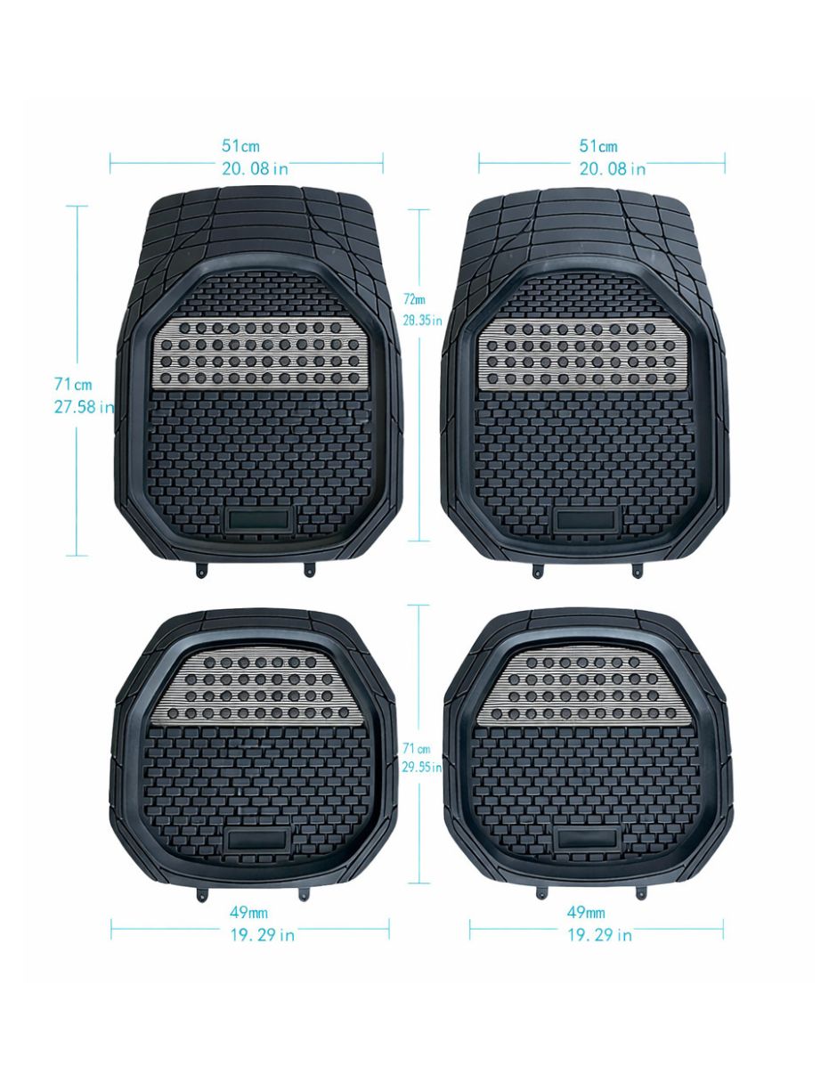 Tapete delantero y trasero para auto de pvc 2