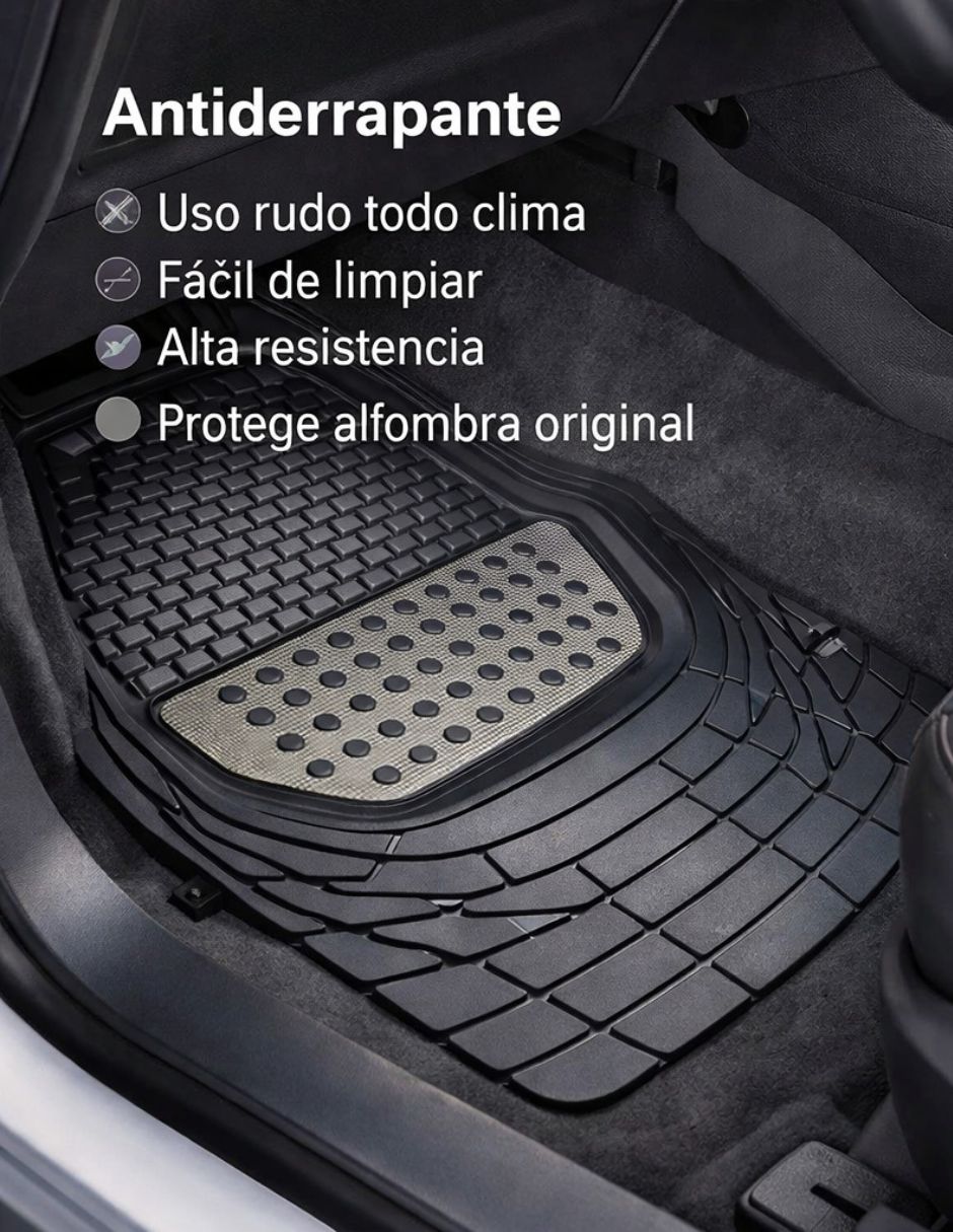 Tapete delantero y trasero para auto de pvc 4