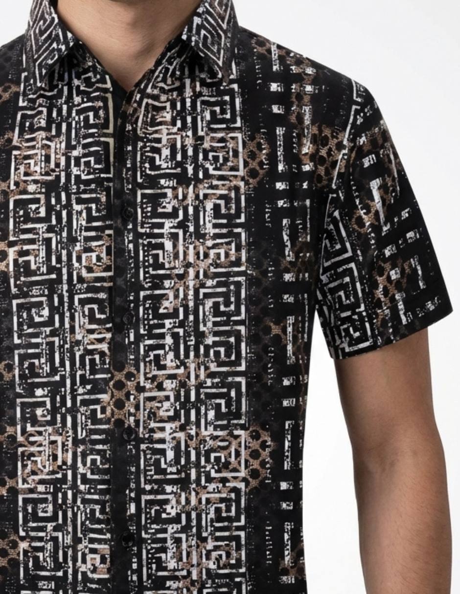 Camisa casual pavini manga corta para hombre