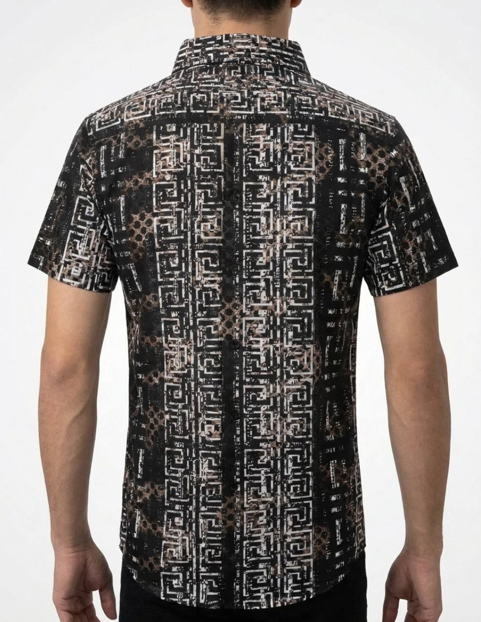 Camisa casual pavini manga corta para hombre