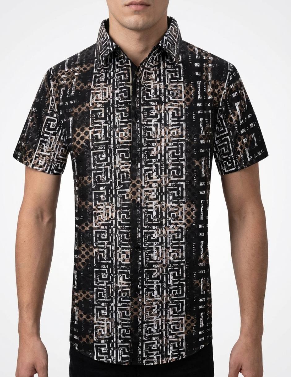 Camisa casual pavini manga corta para hombre