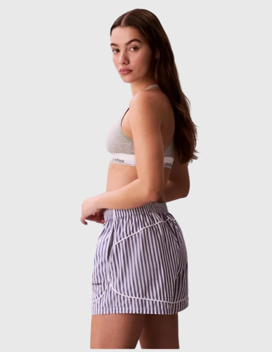 Short pijama mujer a rayas de algodón para mujer 2