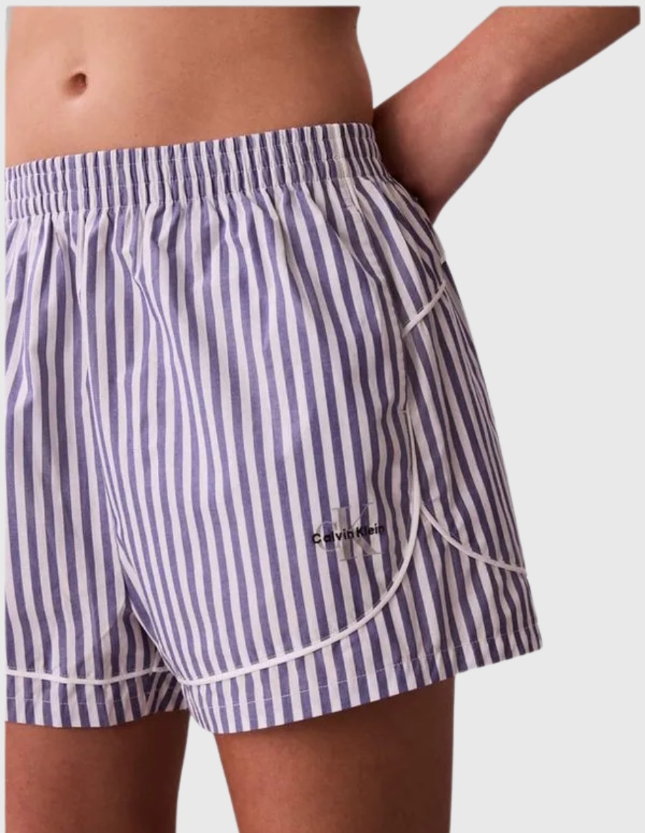 Short pijama mujer a rayas de algodón para mujer 4