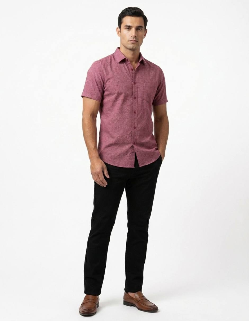 Camisa casual pavini manga corta para hombre