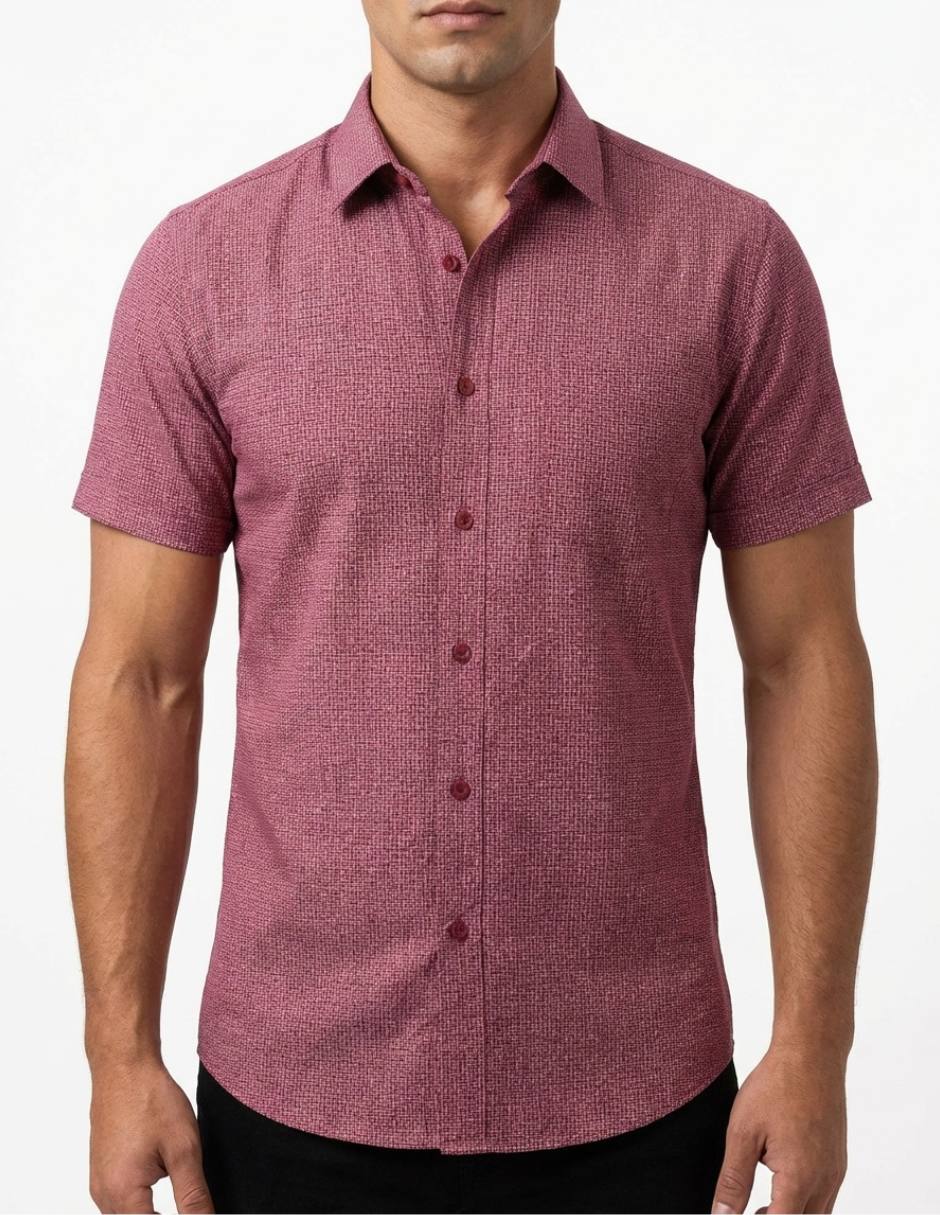Camisa casual pavini manga corta para hombre