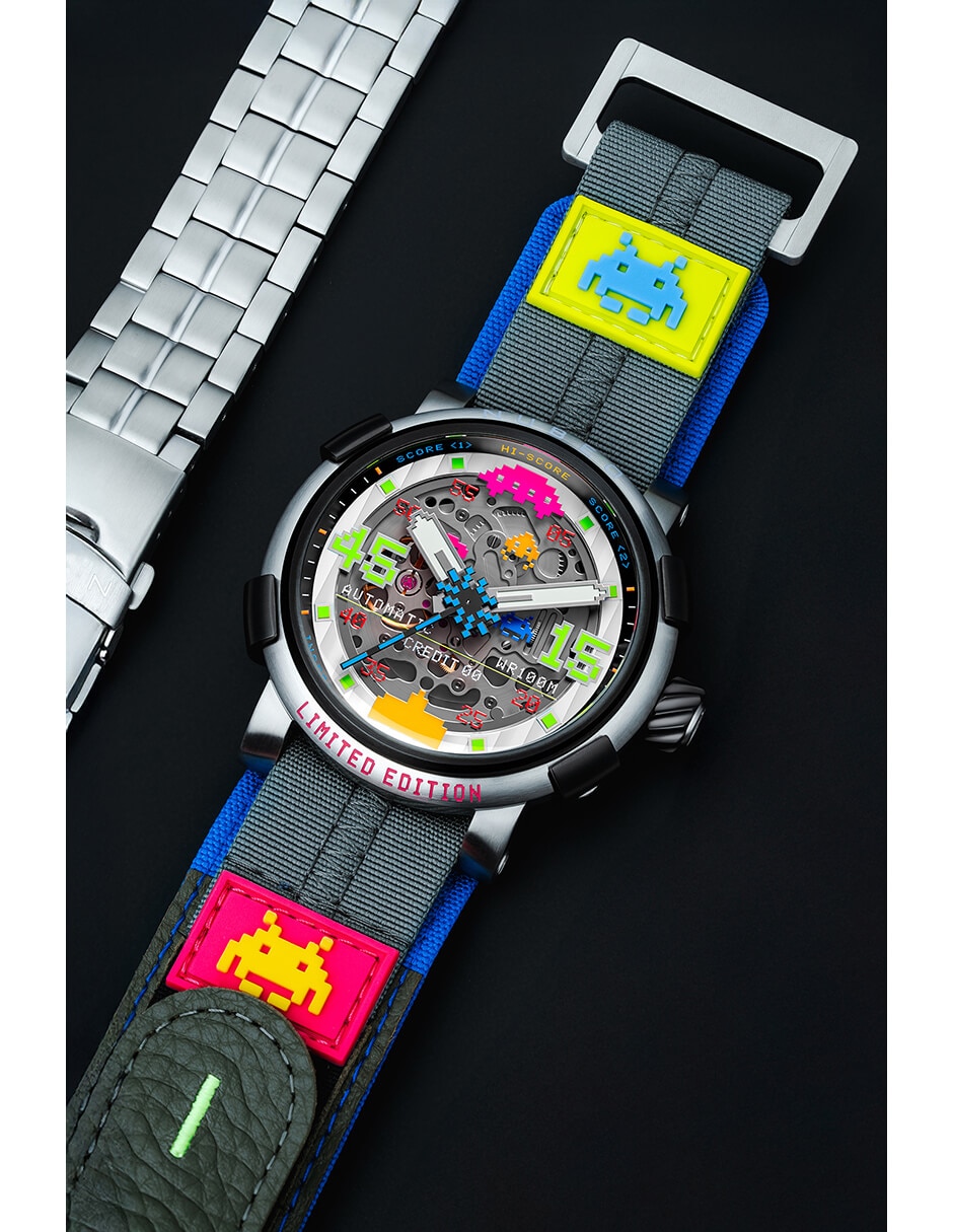 Reloj orion automatic space invaders edición limitada para hombre nb-6110- 5