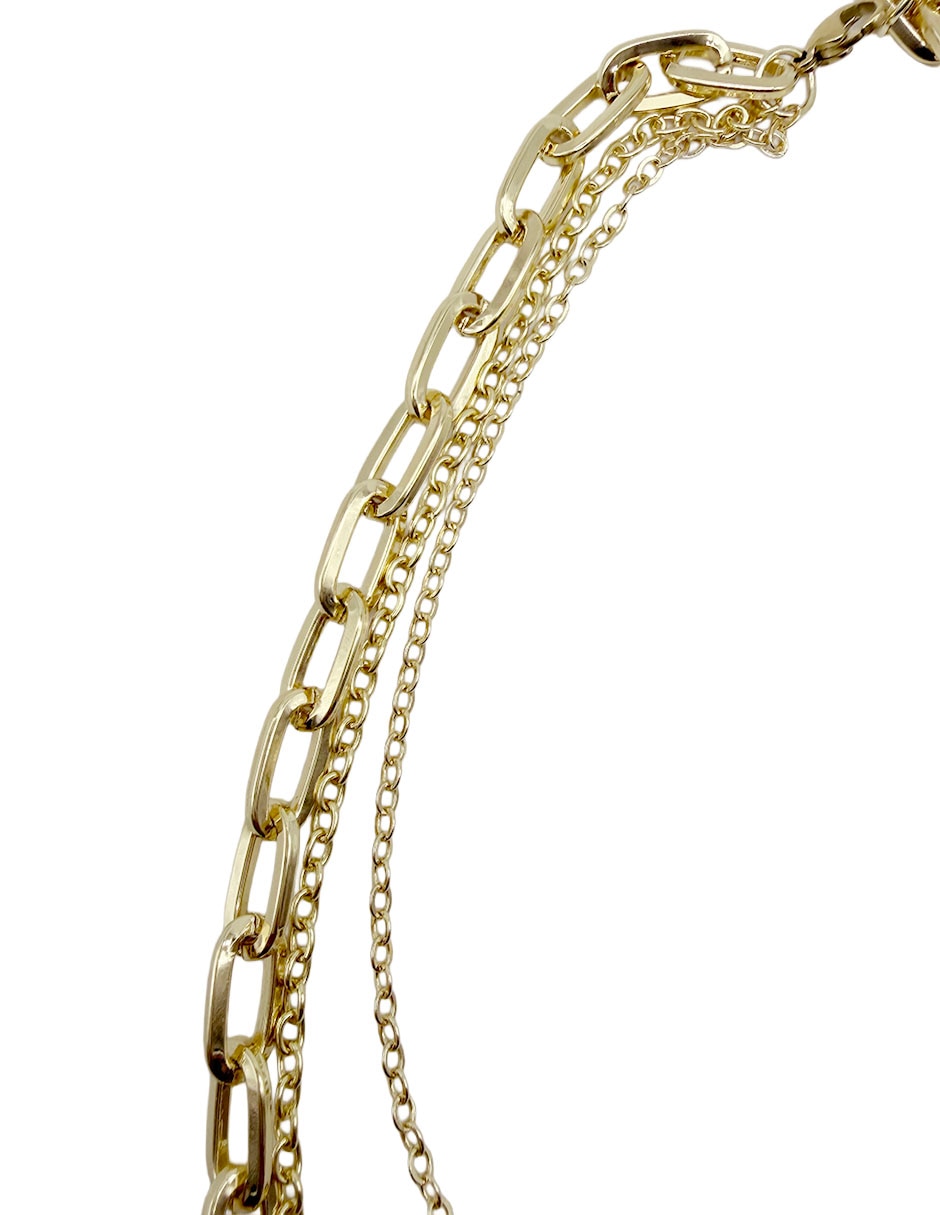 Collar con dije cruz moon de oro laminado 10 k