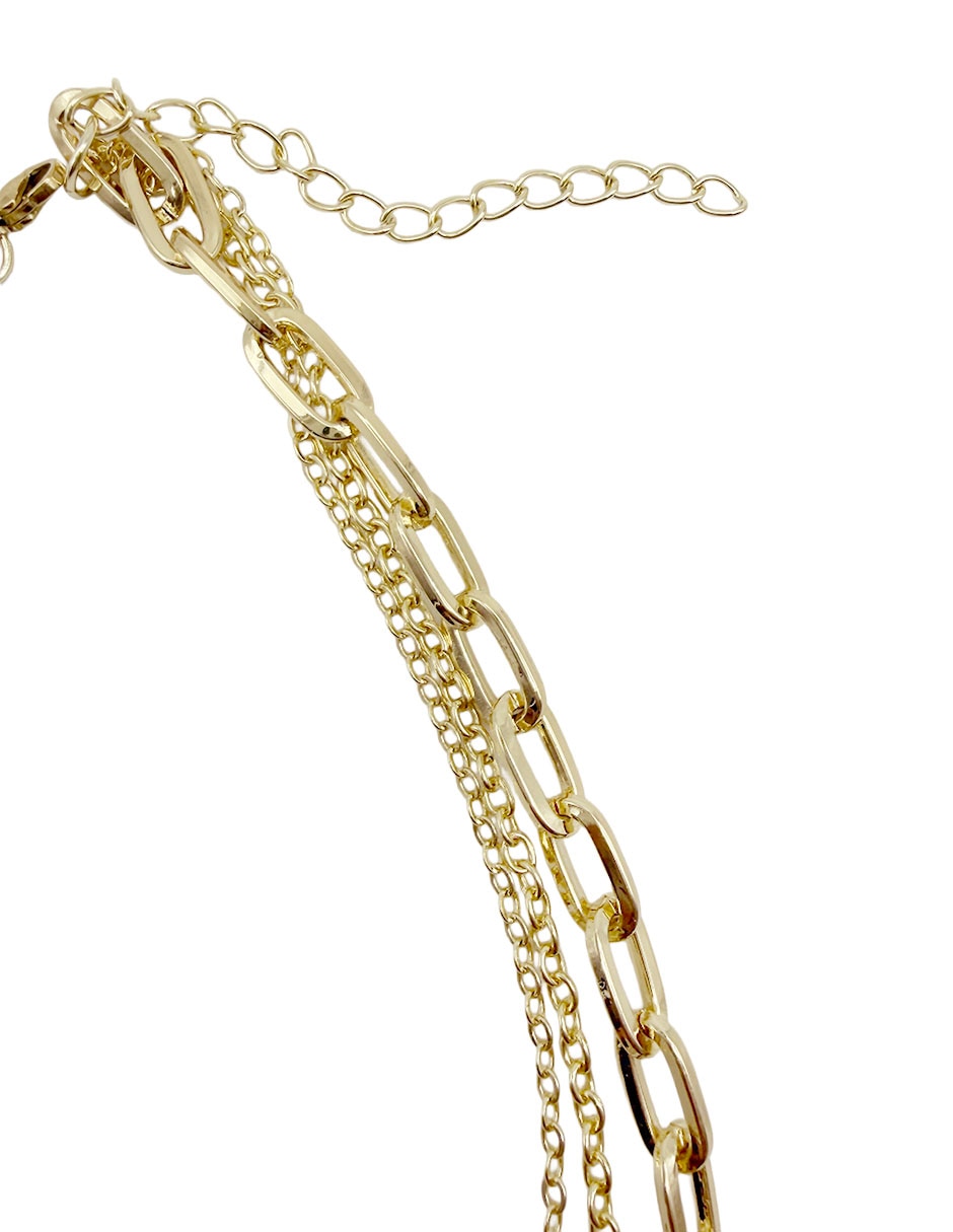 Collar con dije cruz moon de oro laminado 10 k