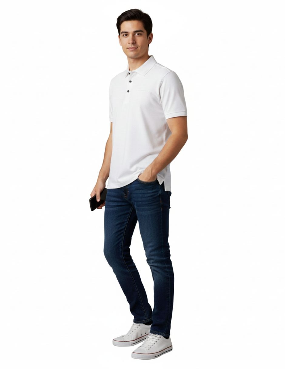 Playera pavini p-3061-white cuello polo para hombre