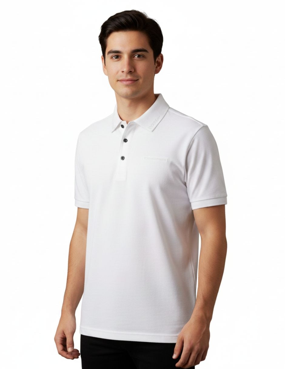 Playera p-3061-white cuello polo para hombre