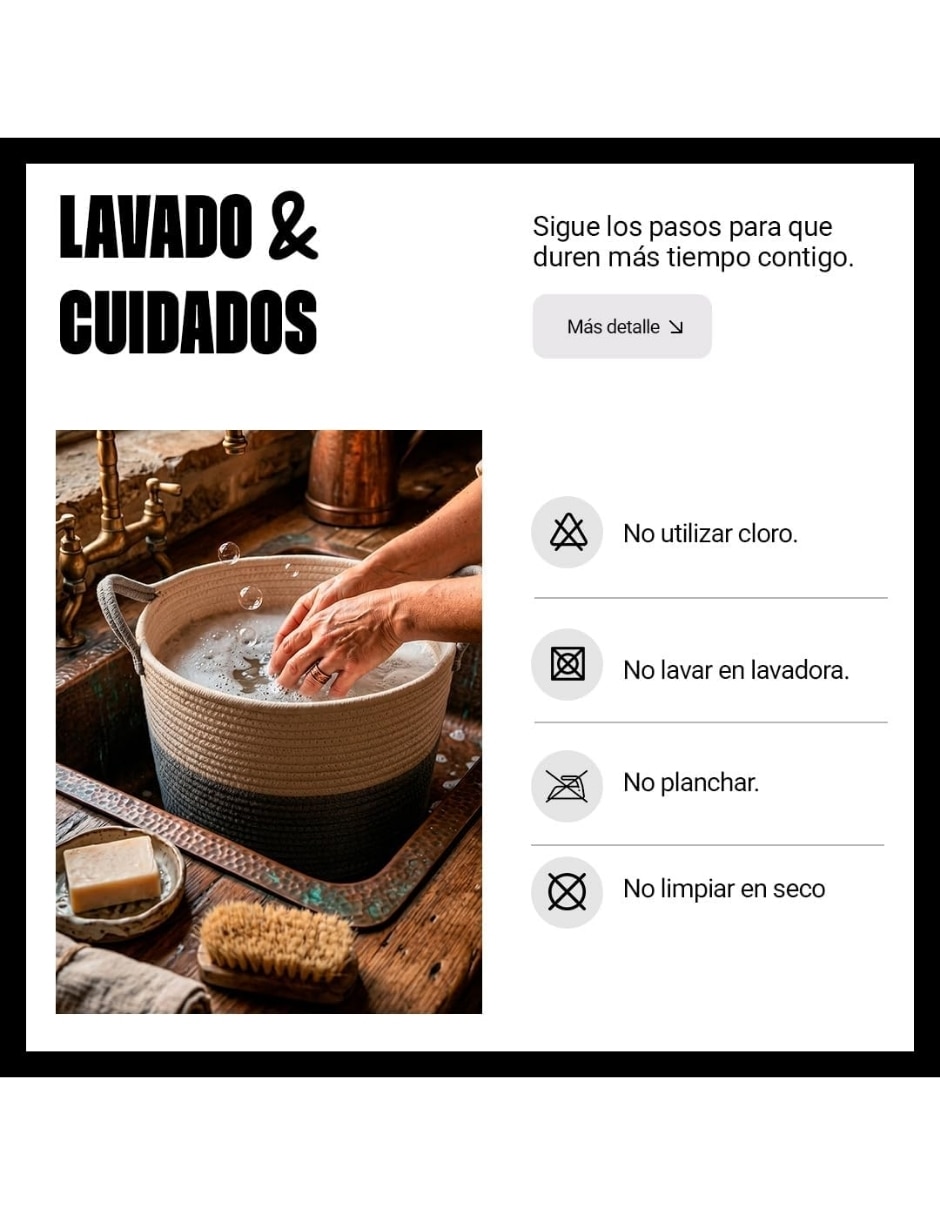 Cesto para ropa de algodón 5