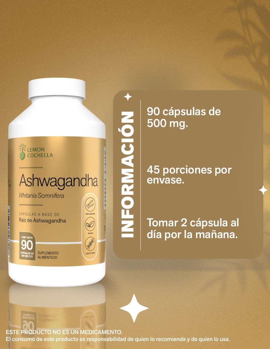 Nootrópico ashwagandha lemon cochella con ashwagandha