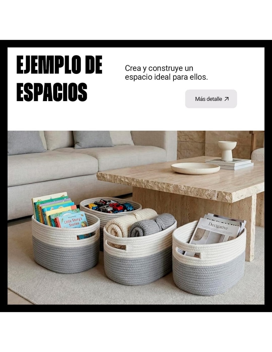 Cesto almacenamiento Onyxo de algodón
