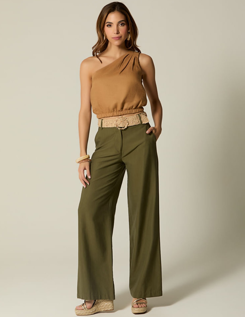 Pantalón regular studio f palazzo para mujer