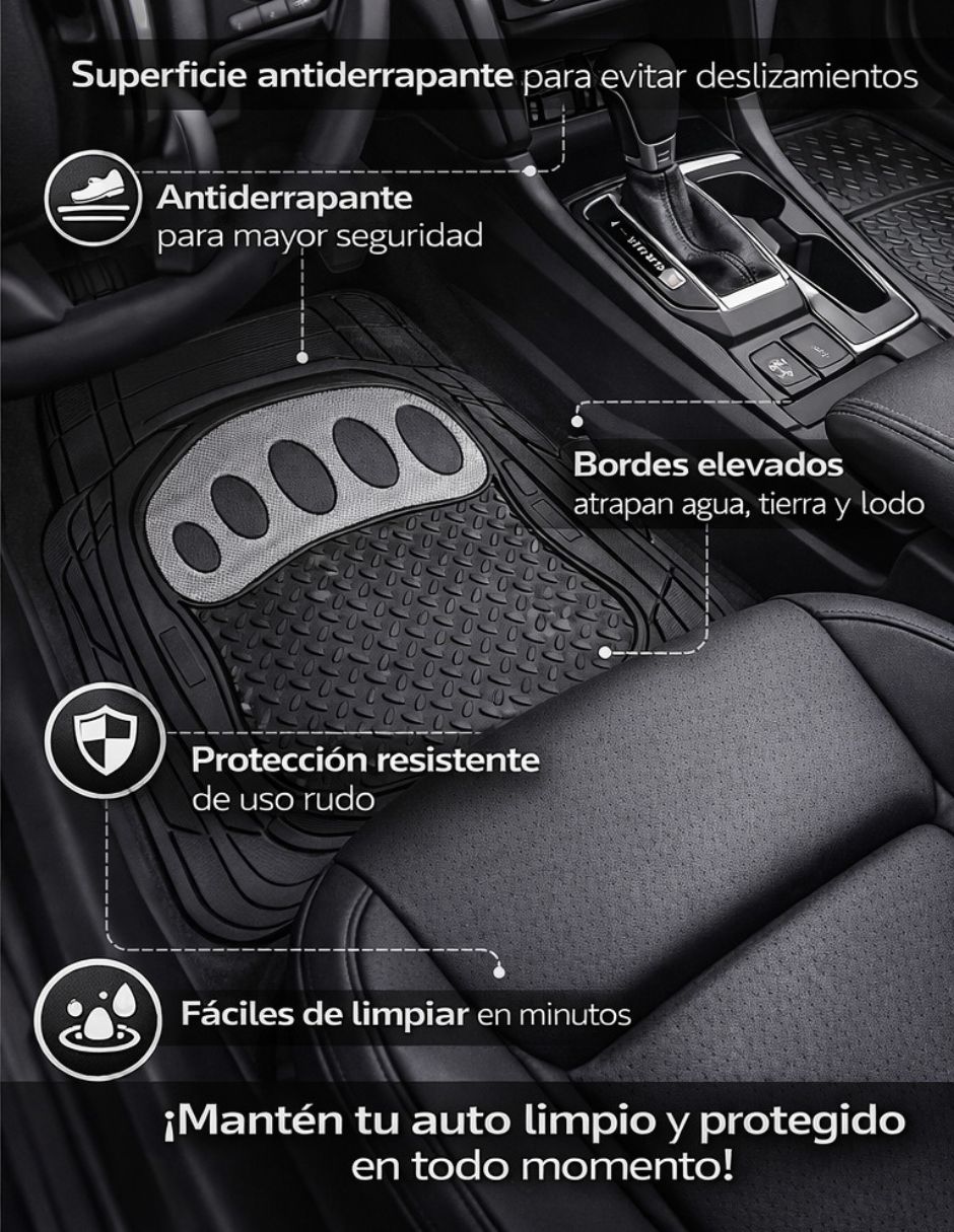 Tapete delantero y trasero para auto micota de pvc