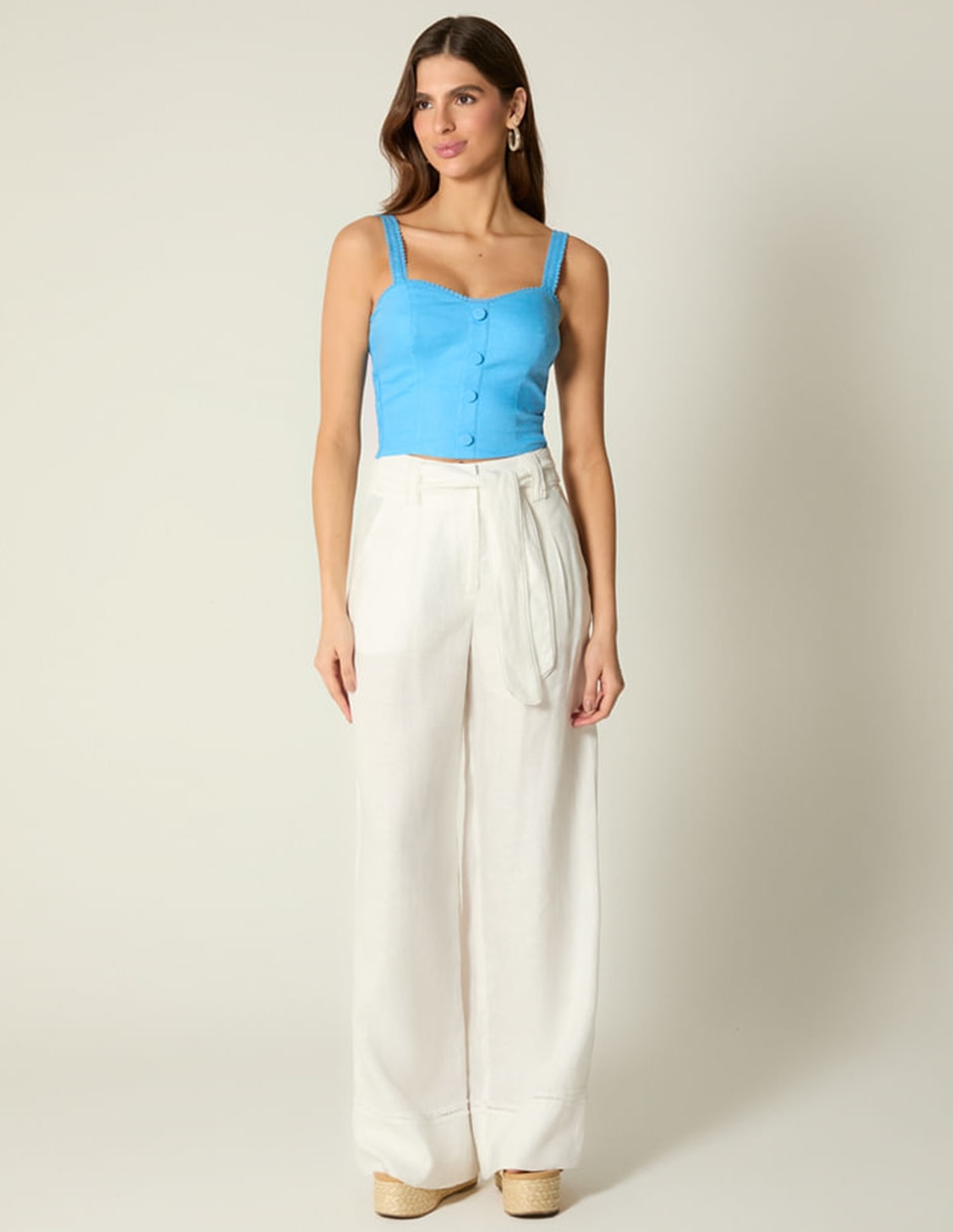 Pantalón relaxed studio f palazzo para mujer
