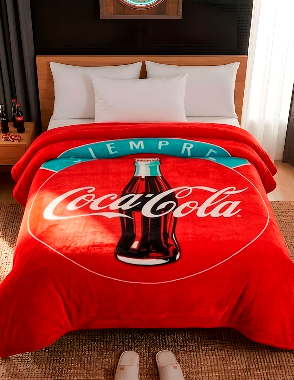 Cobertor coca-cola providencia serenity siempre estampado logo