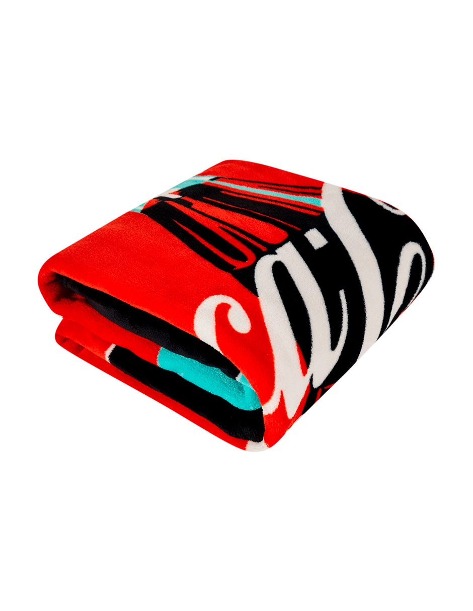 Cobertor coca-cola providencia serenity siempre black estampado logo