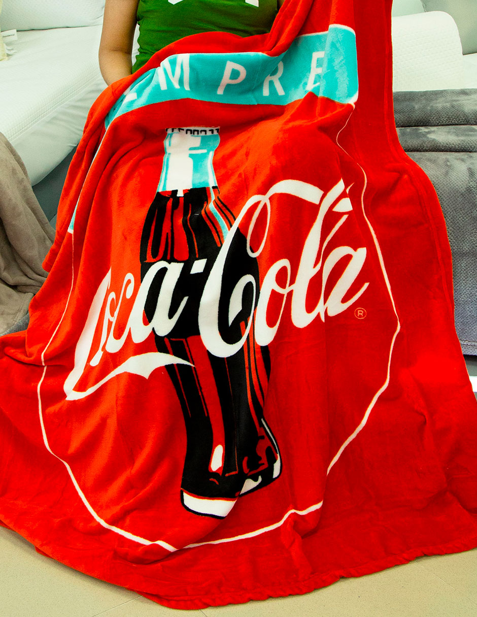 Cobertor coca-cola providencia frazada siempre estampado logo