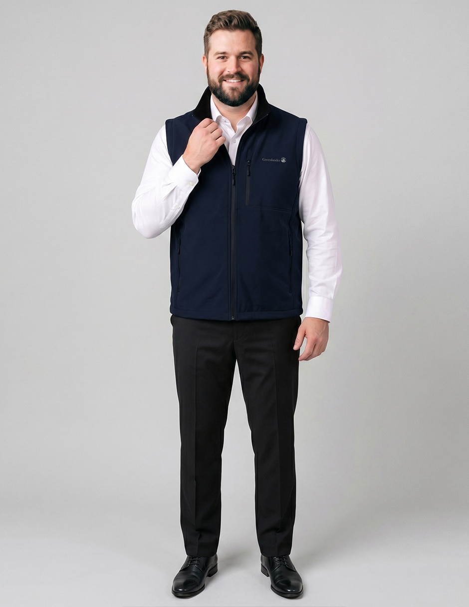 Chaleco greenlander resistente al agua poliéster con bolsillos para hombre