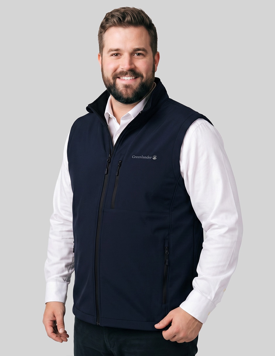 Chaleco greenlander resistente al agua poliéster con bolsillos para hombre