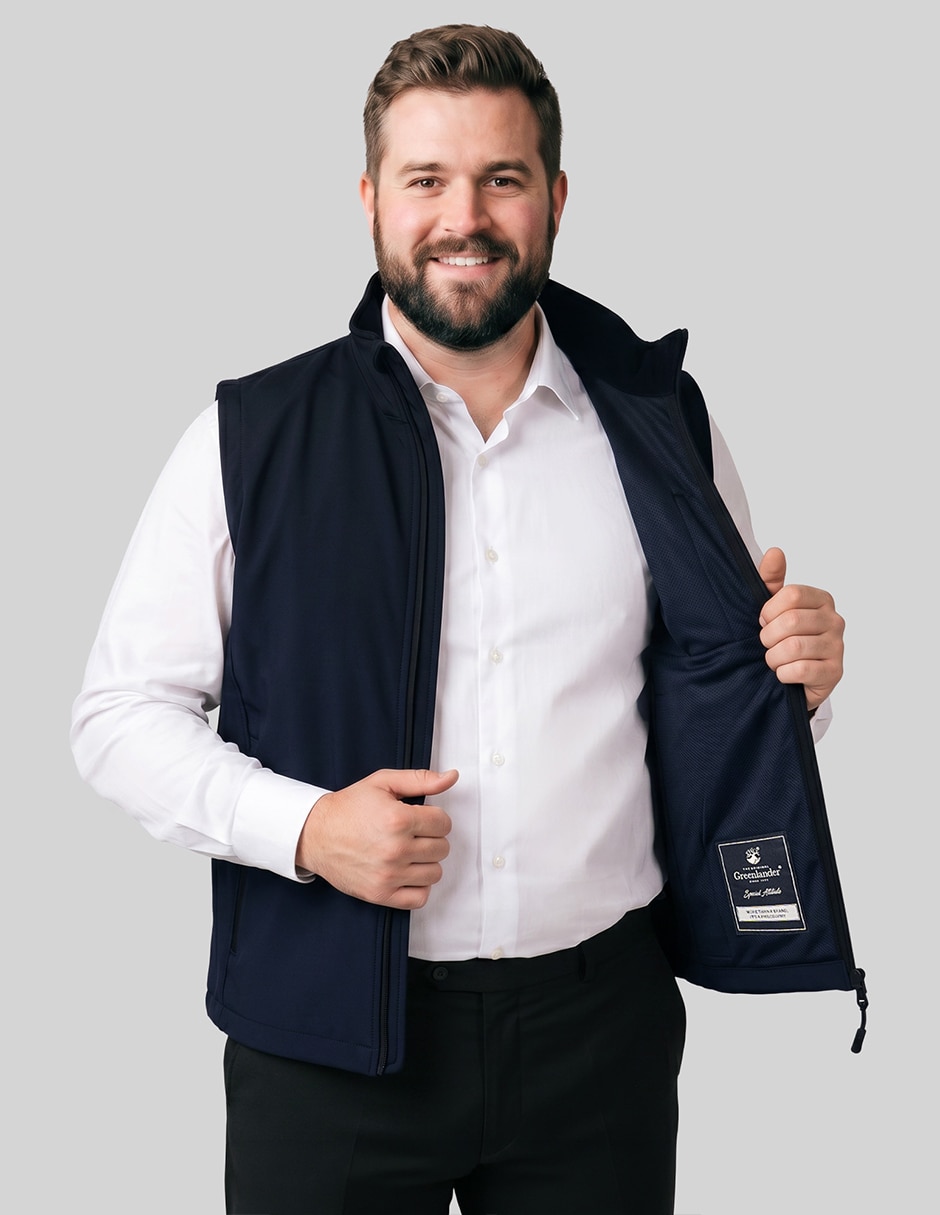 Chaleco greenlander resistente al agua poliéster con bolsillos para hombre