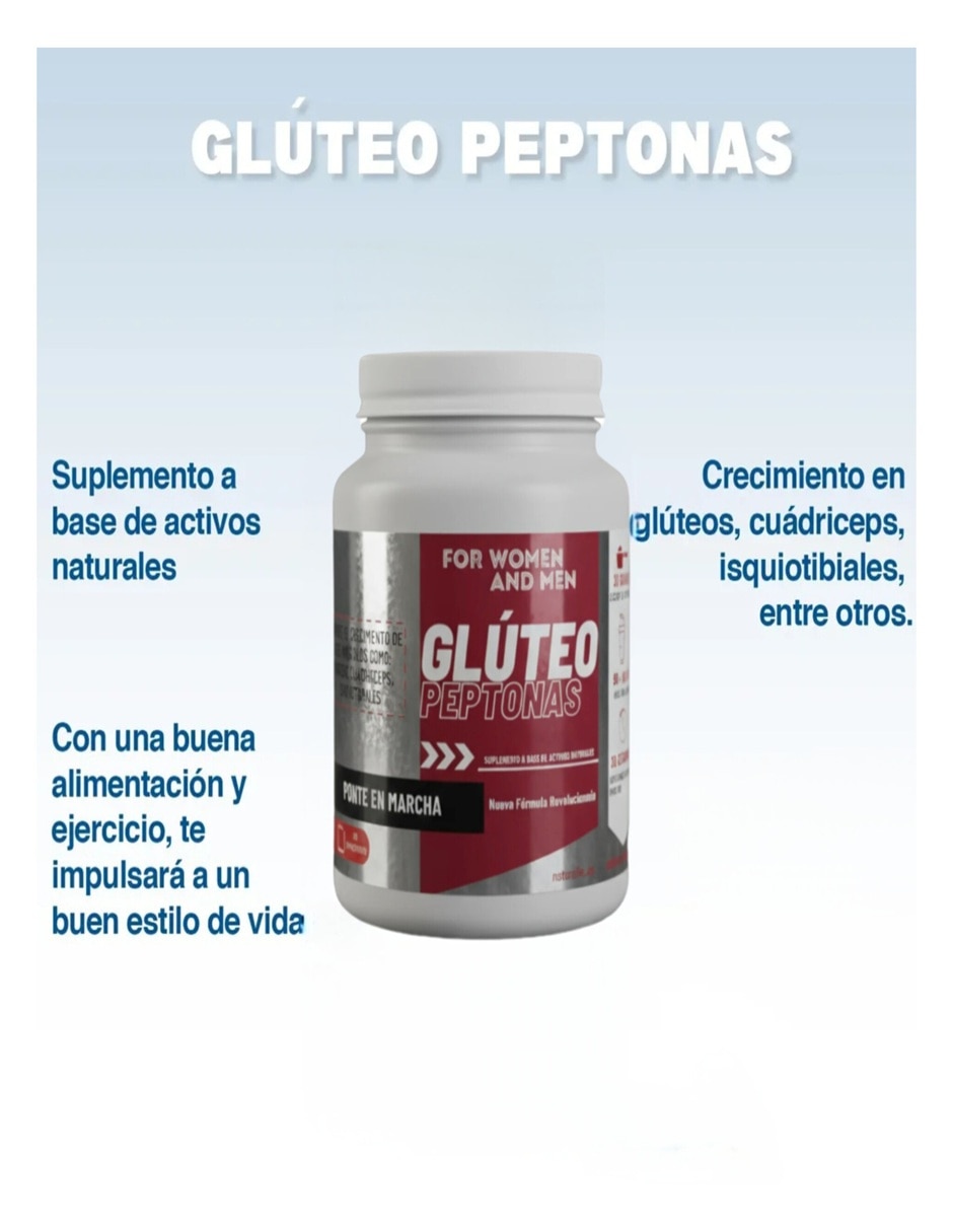 Kit proteina glúteos peptonas + ripped voluminizador musculo nature life con proteína y vitaminas sabor chocolate