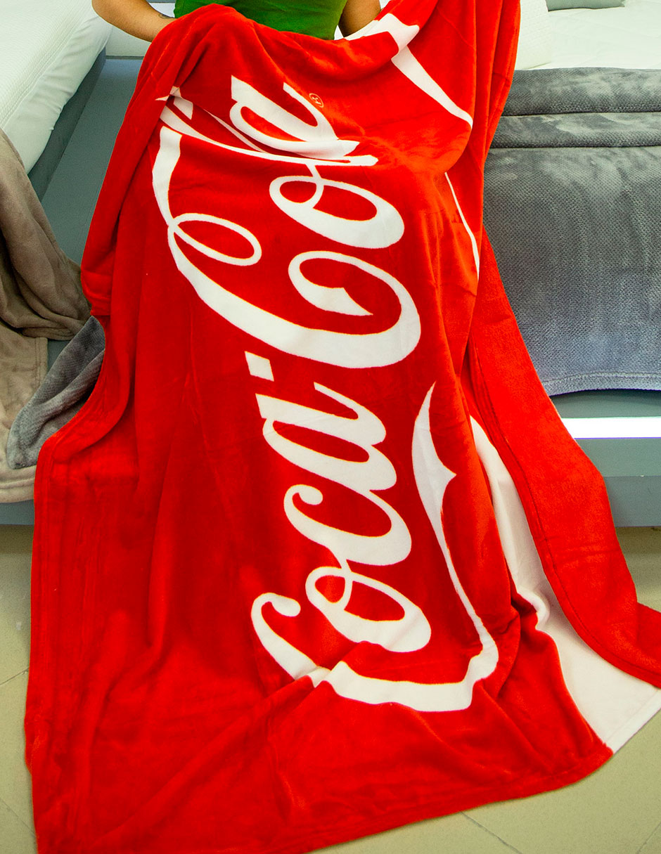 Cobertor Coca-Cola Providencia Frazada Red estampado Logo