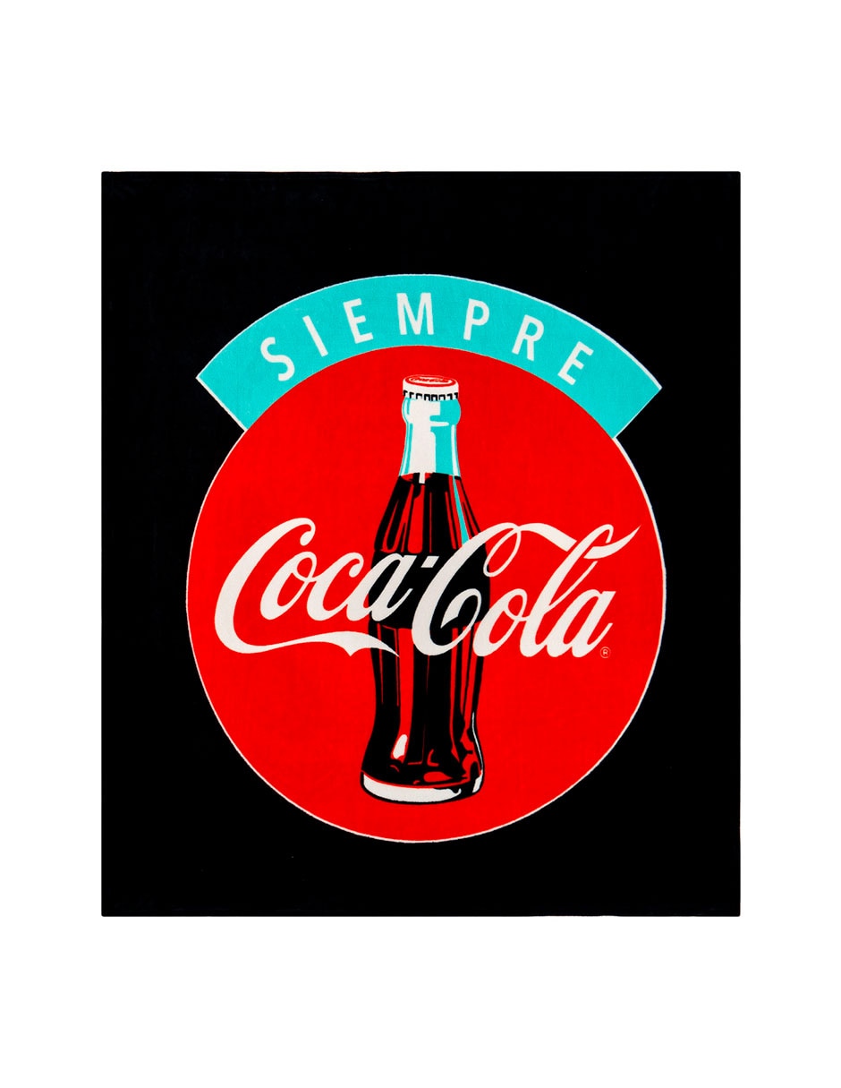 Cobertor coca-cola frazada siempre black estampado logo