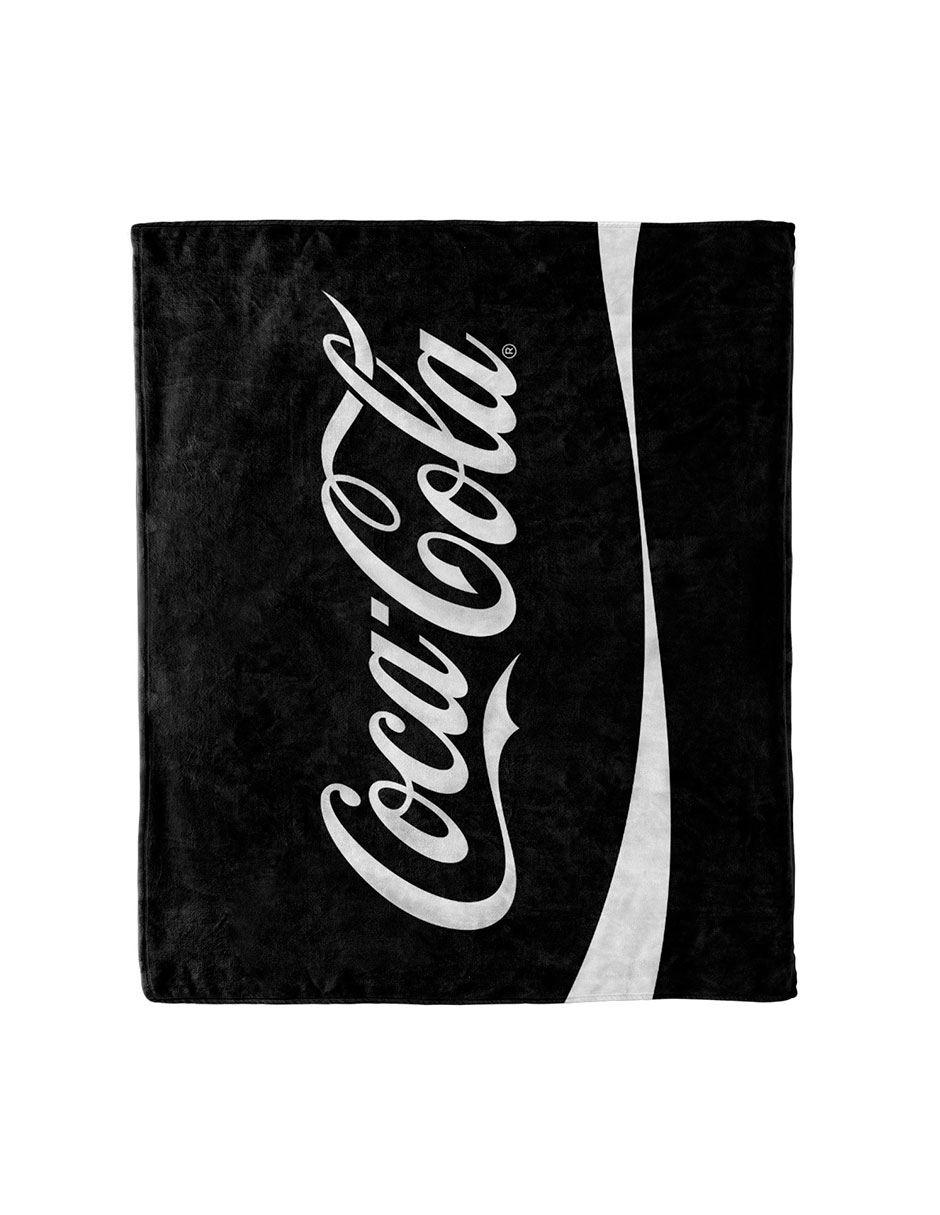 Cobertor coca-cola frazada black estampado logo