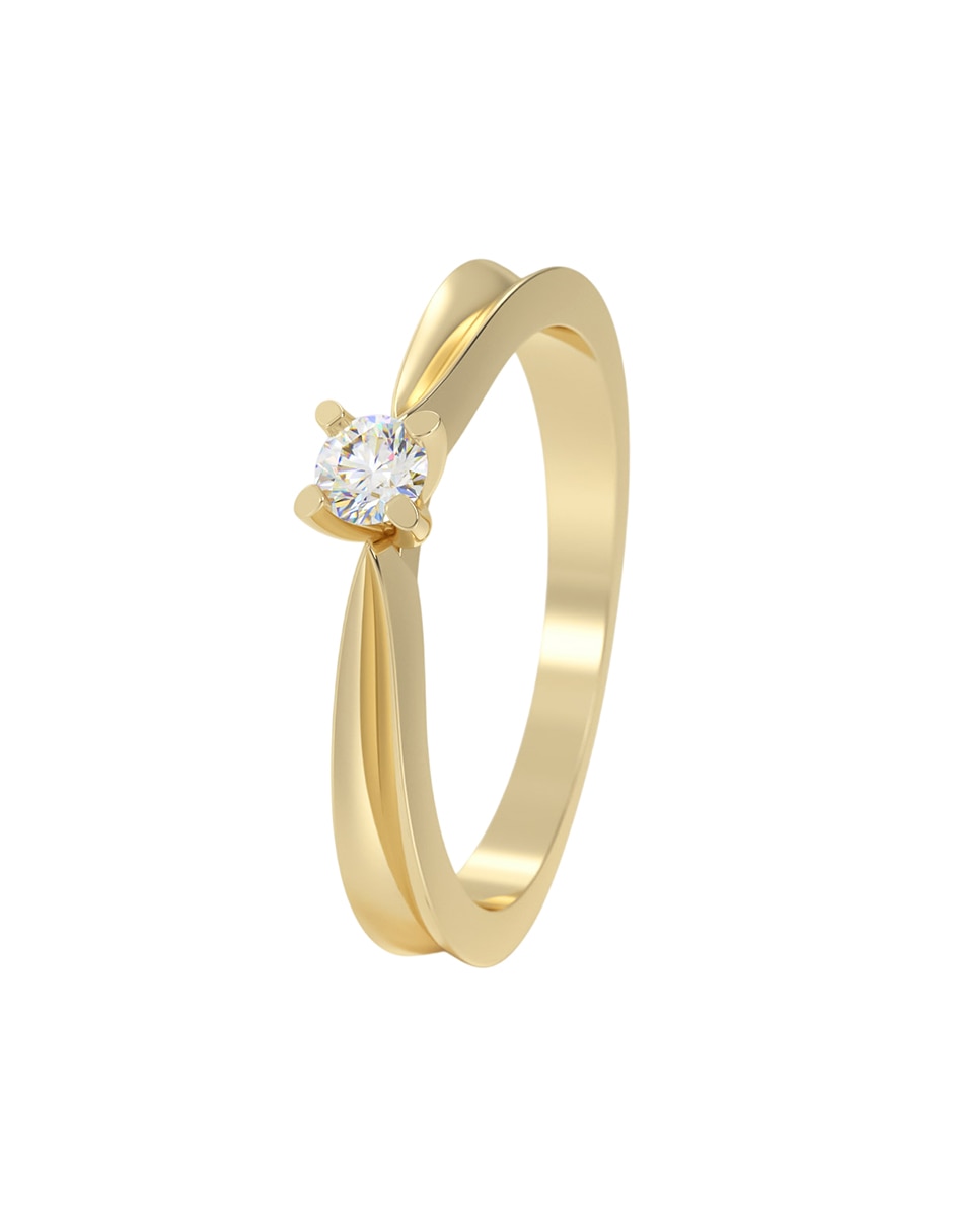 Anillo de compromiso de Oro 10 k ABBA JOYAS  Moissanita